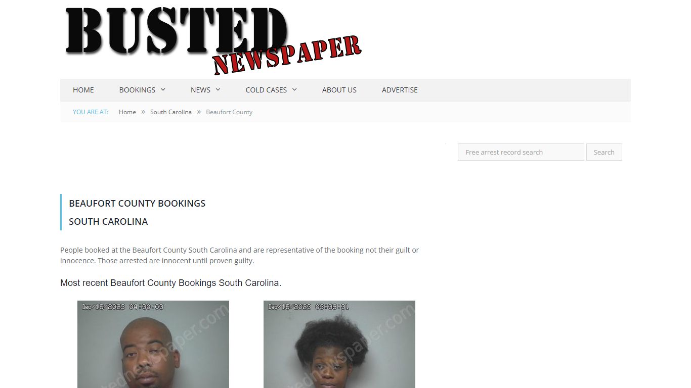 Beaufort County, SC Mugshots - BUSTEDNEWSPAPER.COM